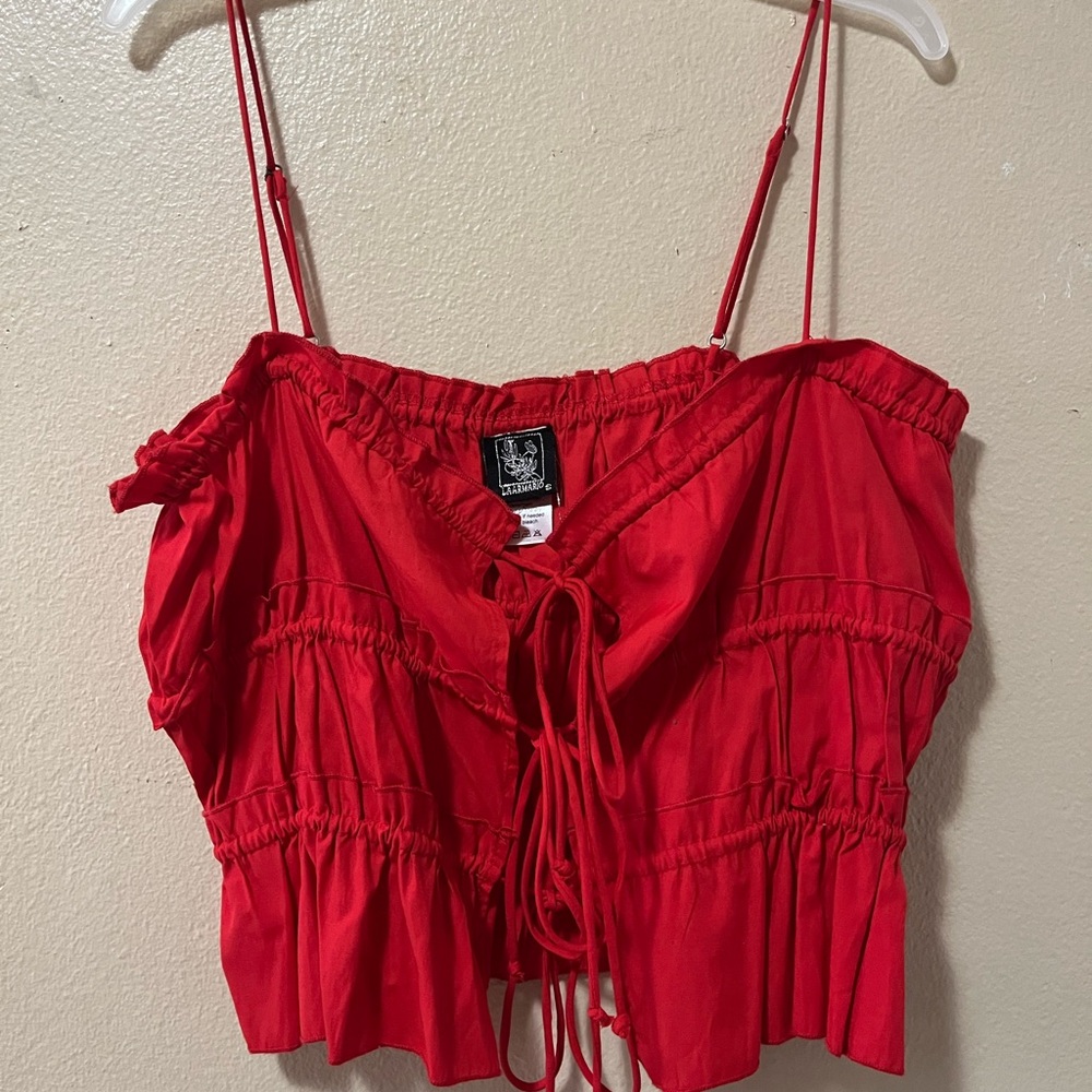 Vibrant Red Crop Top with Adjustable Straps